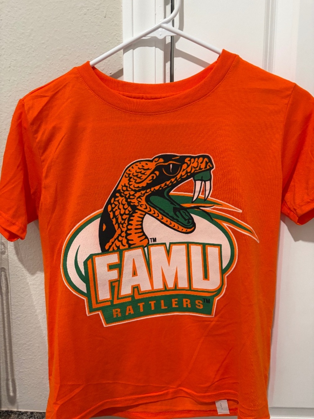 FAMU Florida A&M Rattlers Youth Large Orange T-Shirt Made by Gildan